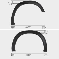 FRONT & REAR WHEEL FENDER FLARES TEXTURED OE STYLE DODGE RAM 1500 09-18